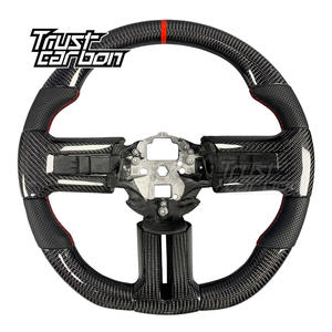 Volant en fibre de carbone personnalisé pour <span class=keywords><strong>Ford</strong></span> <span class=keywords><strong>Mustang</strong></span> S197 Series 2005-2014 5.0L GT GT500 GT500KR RTR Shelby Super Snake Coupé - Product Image 1