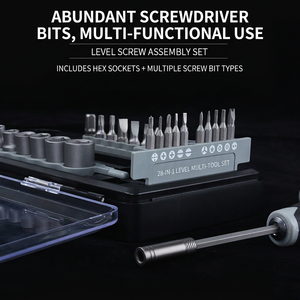 28 In 1 Multi Bit <b>Screwdriver</b> Set With Level Gauge For Diy Repair Tools - Product Image 3
