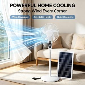 Ventilateur de sol polyvalent à panneau solaire ondulé pour extérieur - Product Image 1