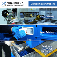 Palettes en plastique à entrée 4 voies emboîtables légères pour usage au détail en entrepôt PP Palettes recyclables à neuf pattes moulées par soufflage HDPE