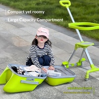 Valise à roulettes multifonction pour enfants, poussette de voyage, sac à roulettes pour bébé avec des roues, motif de dessin animé mignon