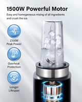 2024 Leverancier Huishoudelijke Apparaten Zwarte Blender Smoothie Machine 1200W Compacte Keukenmixer Fruitmixer Sapmaker