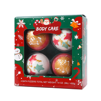 Bombes de bain de Noël faites à la main, non toxiques, naturelles, parfumées à la lavande, comprimés de douche relaxants, en coffret cadeau