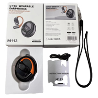 Casque sans fil M113 rotatif OWS à conduction osseuse, ultra longue autonomie, à accrocher à l'oreille, en aluminium, pour le sport