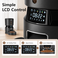 Distributeur automatique de nourriture pour animaux de compagnie 4L, distributeur de nourriture intelligent pour chats et chiens, bol moderne en plastique et acier inoxydable, écran LCD, vente en gros, fourniture OEM