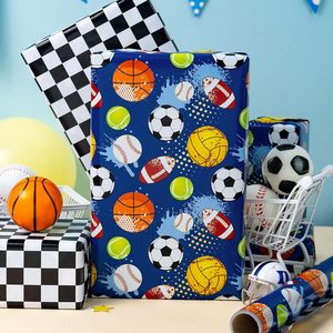 Burymento Ball Wrapping Paper 17 In X 16.4 Ft Reversible Checkerboard Gift <b>Wrap</b> For Birthday Valentine39s Day Mother39s Day - Product Image 2