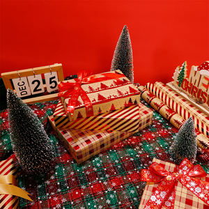 Papel de regalo de Navidad con estampado en caliente 43*300 cm Papel de regalo Papel Kraft - Product Image 4