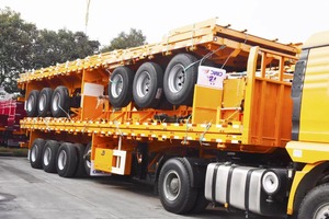 Nuovo Transauto 5 assi 60000kg carico utile contenitore pianale semirimorchio con carrello di atterraggio pesante 28t per la vendita - Product Image 4