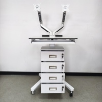 Chariot médical informatique moderne en aluminium réglable en hauteur avec 4 tiroirs pour usage hospitalier