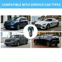 Émetteur FM BT 5.0 avec amplificateur, lumières colorées et écran d'affichage, lecteur MP3 USB Type-C pour voiture, adaptateur allume-cigare