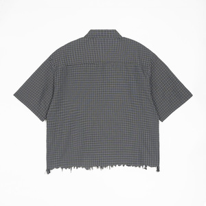 <span class=keywords><strong>Camicia</strong></span> Estiva da Uomo a <span class=keywords><strong>Quadri</strong></span> con Orlo Sfrangiato, <span class=keywords><strong>Maniche</strong></span> <span class=keywords><strong>Corte</strong></span>, Stile Casual e Trendy - Product Image 5