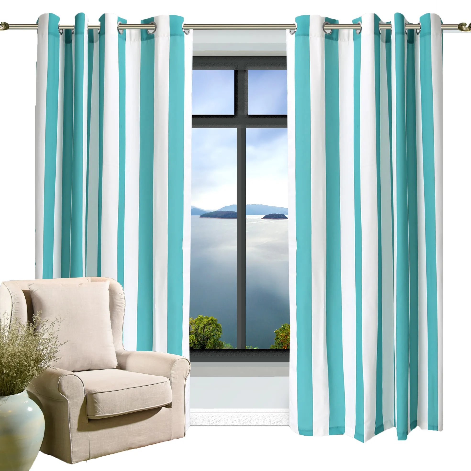 Cheap home decorative full light shading polyester window curtain