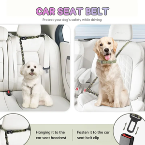 HIPHOPPET Freisprechen Bungee Hunde leine Halsband Set mit Poop Taschen Auto Sicherheits gurt Reflektieren der Streifen No Pull Nylon Halsband für große Hunde - Product Image 4