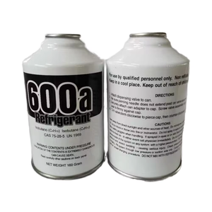 R600A 160G Latas pequeñas Precio bajo Gas refrigerante 2PCS CAN EMBALAJE <span class=keywords><strong>Isobutano</strong></span> Buena calidad 99.9% Pureza - Product Image 1
