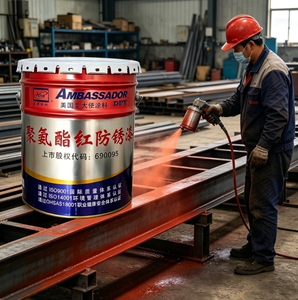 Fournisseur direct d'usine, apprêt métallique antirouille rouge en polyuréthane industriel pour machines lourdes, ponts, construction navale - Product Image 3