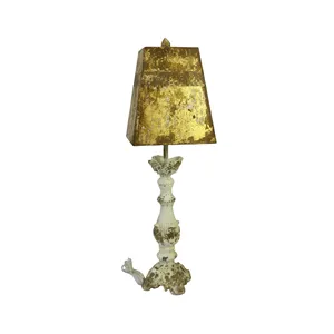 Orna fildişi üssü ile barok tarzı altın Patina masa lambası-sofistike dekor için lüks vurgu ışığı