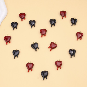 Pendentif en acrylique en forme de goutte de sang, noir et rouge, pour bijoux à faire soi-même, collier, boucles d'oreilles, accessoires - Product Image 4