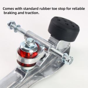 Placa de patín de ruedas de zinc fundido a presión duradera con tope de punta de goma Base de patín cuádruple para principiantes - Product Image 4