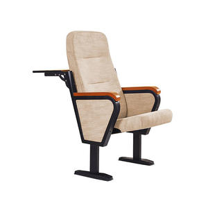 Elegante asiento de teatro comercial Tela duradera Sala de cine Silla pública Auditorio Asiento de iglesia con tabletas traseras - Product Image 1