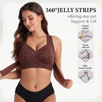 Soutien-gorge correcteur de posture en gelée pour femmes grandes tailles, sans armatures, fermeture avant, doux, léger, soutien dorsal quotidien, bralette