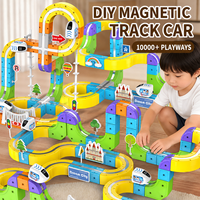 186 pièces Blocs de construction magnétiques pour train, Jouet de train magnétique pour enfants, Ensemble de rails de train DIY, Jouet éducatif STEM