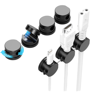 Organisateur de fil auto-adhésif détachable élégant stockage magnétique en plastique pliable gestionnaire de câble de données rotatif fonctionnel Flexible - Product Image 1