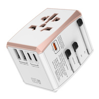 Cargador internacional adaptador de viaje universal GaN de 65W con 2 USB y 3 USB-C puertos de carga rápida todo en uno enchufe y enchufe producto