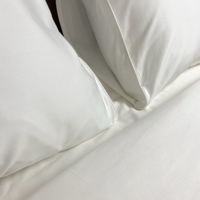 Parure de draps 100% Lyocell de bambou biologique certifiée Oeko-TEX, luxueusement douce et rafraîchissante, soyeuse, 4 draps et taies d'oreiller, blanc