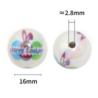 Nouvelles perles en acrylique/plastique/lucite Duolang avec motif Lettre Lapin de Pâques et Résurrection pour bracelets et porte-clés DIY, vente en gros CN ZHE pour