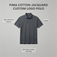 Polo en coton Pima jacquard ombré, personnalisé avec logo, style moderne, anti-boulochage, micro-œil-de-perdrix