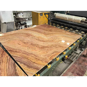 Мраморные плиты BYT010 из радужного травертина, современная настенная плитка для ванной, шлифованная поверхность, столешница для кофейного столика, розовая травертиновая плита - Product Image 6