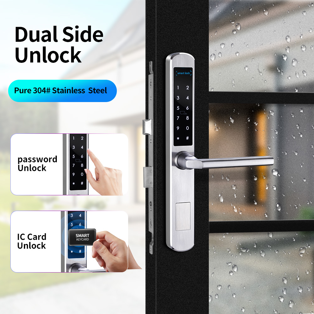 Waterproof Smart Keyless Tuya Zigbee Door Lock, Outdoor Passcode