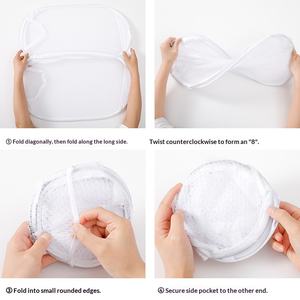 Cesto Portabiancheria Pieghevole D5300 in Rete Nera, <span class=keywords><strong>Design</strong></span> Pop-Up per Conservazione Vestiti Sporchi - Product Image 5