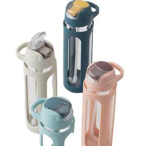 Bouteille <span class=keywords><strong>d</strong></span>'<span class=keywords><strong>eau</strong></span> transparente sans BPA de haute qualité <span class=keywords><strong>20</strong></span> Oz 600Ml pour enfants portable avec paille pour le camping - Product Image 1