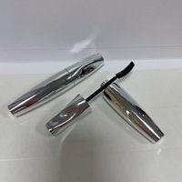 Tube de mascara vide de luxe avec brosse en silicone, nouveau produit en gros de l'usine Jinlan, conteneur rond argenté pour cils, tube de maquillage