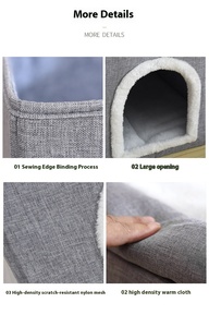 เตียงแมวพับได้อบอุ่น<span class=keywords><strong>2</strong></span><span class=keywords><strong>ชั้น</strong></span>ขายร้อนคอนโดแผ่นกันรอยขีดข่วนปุ่มสากลสี่ฤดูเตียงสัตว์เลี้ยงในร่มสำหรับใช้ชีวิต - Product Image 6