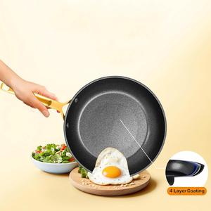 Batterie de cuisine en aluminium forgé avec revêtement marbré antiadhésif, poignée en acier inoxydable, comprenant poêle, casserole et faitout – Offre Spéciale - Product Image 5