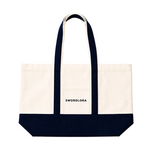Sac fourre-tout en toile bicolore personnalisé avec poche - Product Image 1
