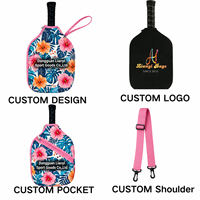 Housse de pickleball personnalisée avec poche dissimulée, étui en néoprène pour raquette, pour le rangement de balles, clés et accessoires, avec support pour échantillon