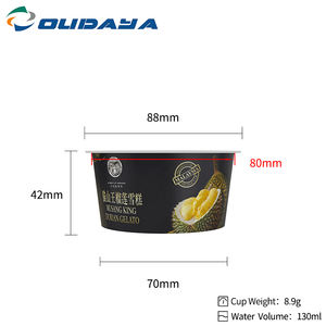 Gobelets à glace/yaourt en PP à paroi simple, anti-effraction, de qualité alimentaire, avec couvercle et cuillère, designs personnalisés, IML, 130 ml, 15,7 g, marque OUDAYA, HACCP - Product Image 3