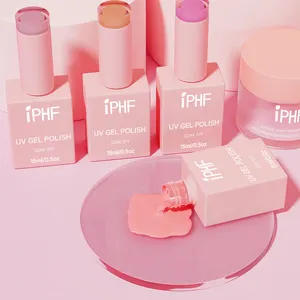 Iphf Garrafa Rosa 15ml Gel de Resina Gel de Cor vermelha UV Gel de imersão para Laca de Unhas Hema Free conjunto de esmalte de Unhas Gel