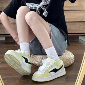 Zapatos Deportivos Casuales de Verano para Mujer, Color Azul Claro, Estilo Coreano, Suela Gruesa Antideslizante, Parte Superior de Microfibra - Product Image 3