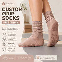 Chaussettes de yoga et de pilates personnalisées avec logo pour femmes, respirantes, tricotées, antidérapantes, chaussettes de sport, chaussettes de yoga pour la saison d'automne