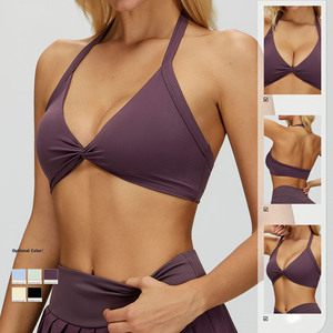 Soutien-gorge de yoga à bretelles halter effet seconde peau avec dos élégant, haut de yoga respirant et <span class=keywords><strong>sexy</strong></span> pour femmes, vêtements de fitness, soutien-gorge de sport pour femmes - Product Image 1