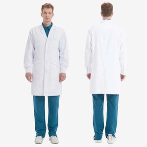 Vente en gros d'uniformes de médecins hospitaliers de qualité supérieure personnalisés, blouses médicales blanches, taille plus, matériel en spandex, modèle OEM - Product Image 2
