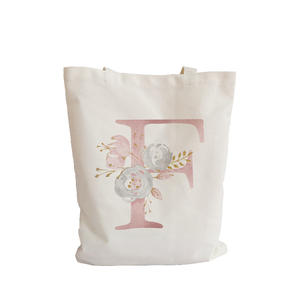 Bolsos de lona de algodón con logotipo impreso personalizado bolso bandolera de compras con letras para mujer - Product Image 6