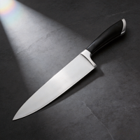 Couteau de chef professionnel en acier inoxydable à haute teneur en carbone, couteau de cuisine ergonomique avec manche antidérapant, tranchant pour la viande et les légumes