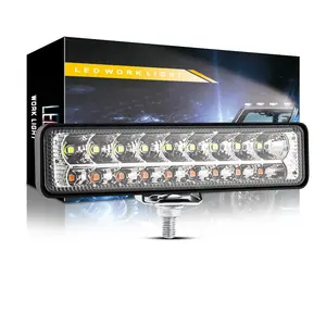 DXZ Ultra Bright 6 Inch 54W White + Yellow LED Work Light Bar Waterproof Fog Lamp for Driving Offroad Boat Car Tractor Truck SUV