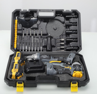 Meuleuse d'angle sans fil professionnelle rechargeable au lithium, sans balais, à deux vitesses réglables, réversible, avec batterie 3.0AH, pour le bricolage