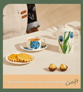 Juego de Té de Cerámica Pequeño y Elegante, Diseño Tulip Goddess Festival, con Taza de Cerámica para Ceremonia - Product Image 6